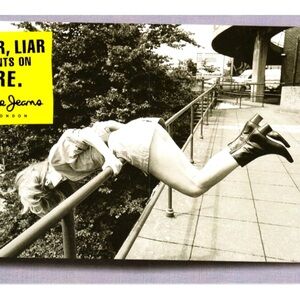 Vtg 90s Postcard Pepe Jeans London Over the Rainbow Ad Campaign 4x6 Fashion New